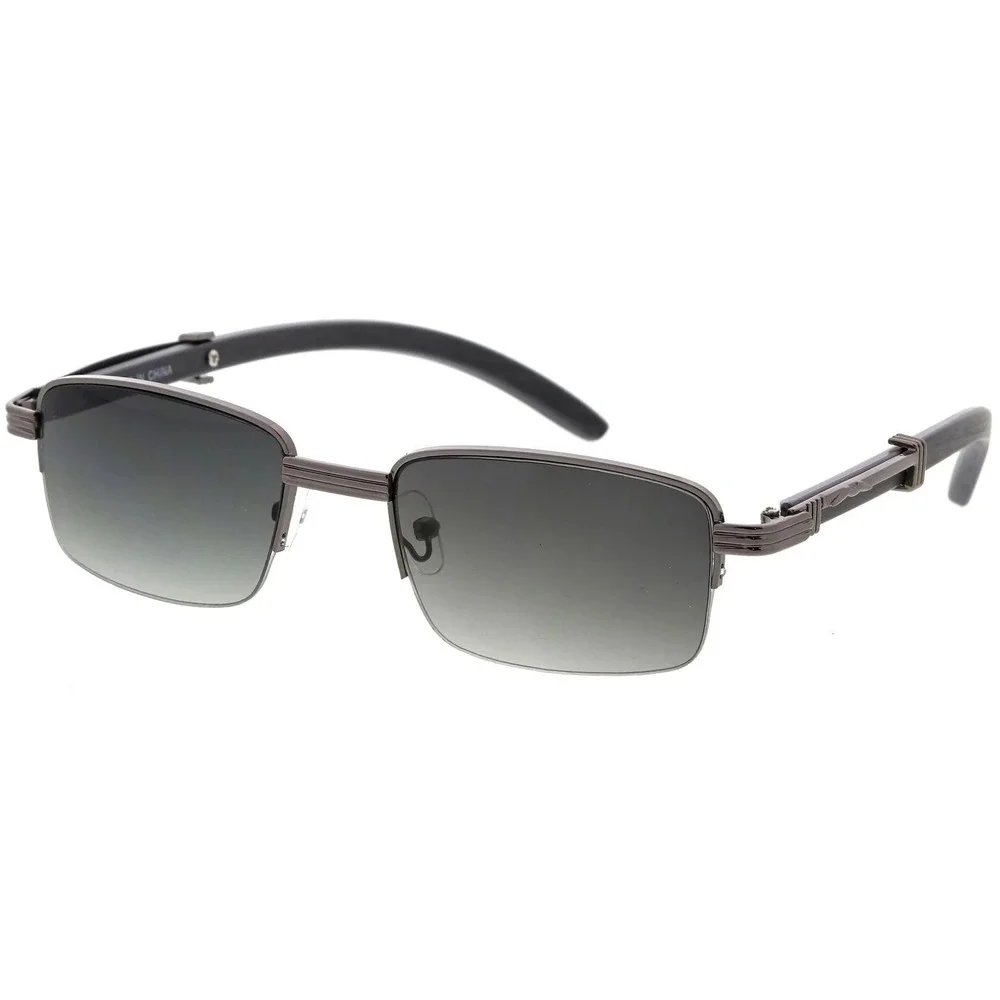 Mens Sunglasses Luxury rimless spectacles designed right metallic bridge hinge